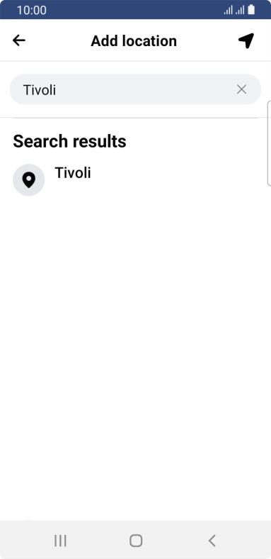 Press the required location.