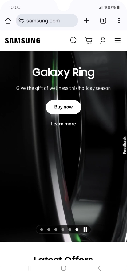 Press the menu icon.