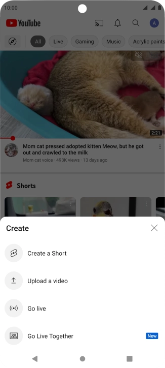 Press Upload a video.