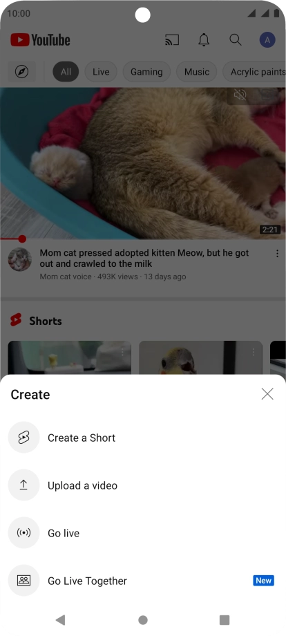 Press Upload a video.