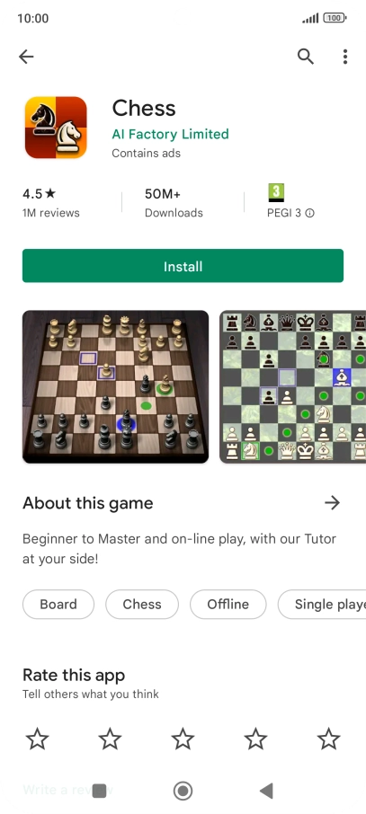 Press Install and follow the instructions on the screen to install the app.