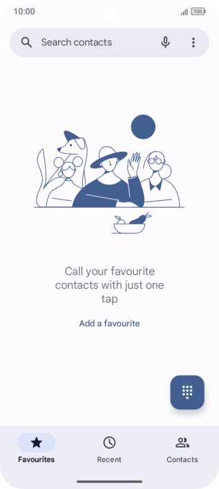 Press the keypad icon.