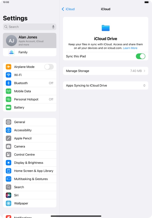 Press the indicator next to 