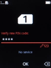 Key in the new PIN again and press the Navigation key.