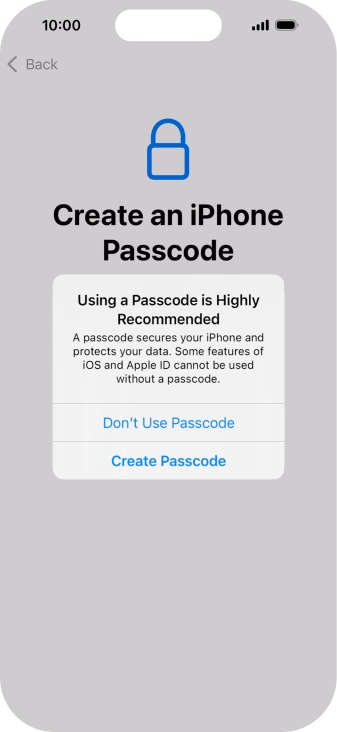 If you turn off the function, press Don't Use Passcode. If you turn off the function, press Don't Use Passcode.