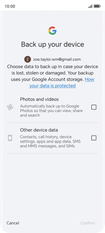 Press the fields next to the required data types to select them.