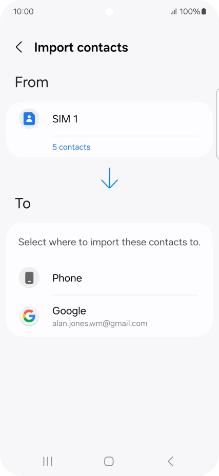 Press the required Google account.