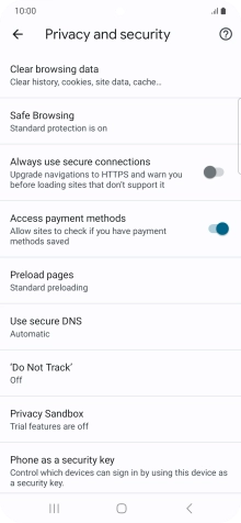 Press Clear browsing data.