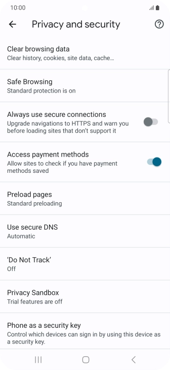 Press Clear browsing data.