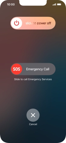 Press and drag the power off icon right. Press and drag the power off icon right.