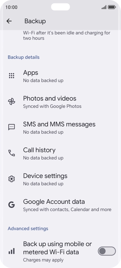 Press the indicator next to 
