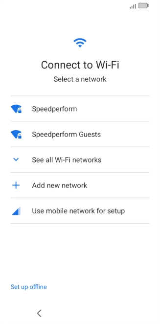 Press the required Wi-Fi network.