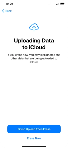 Press the required setting.