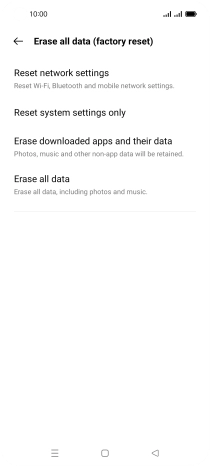 Press Erase all data.