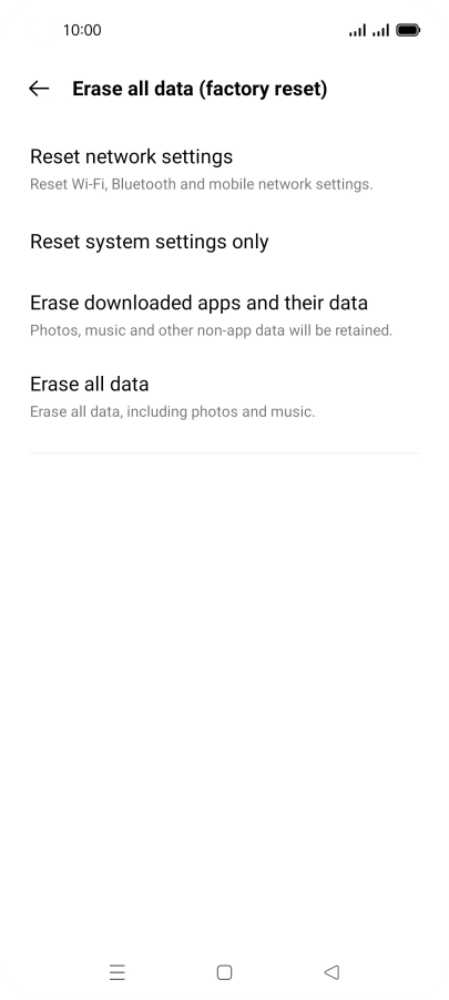 Press Erase all data.