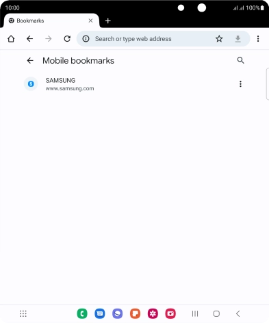 Press the required bookmark.