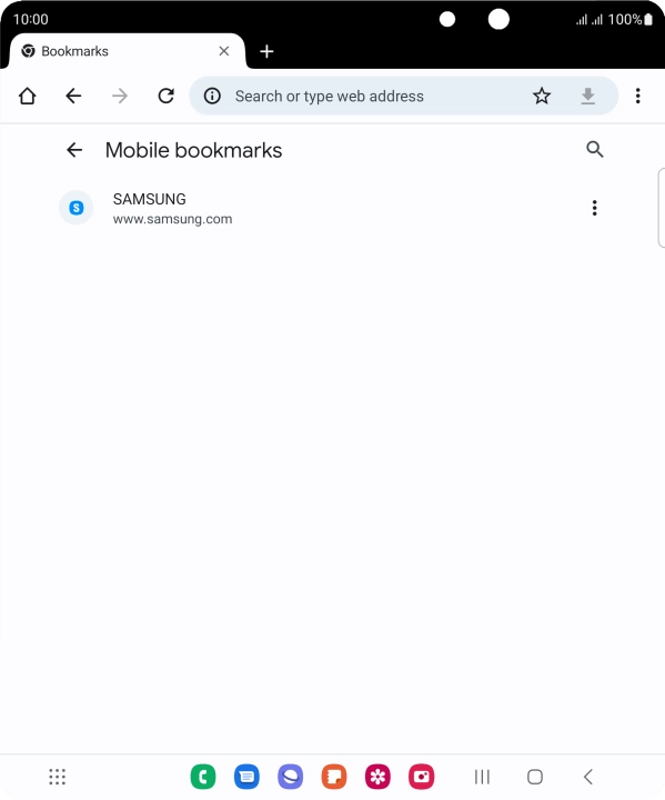 Press the required bookmark.