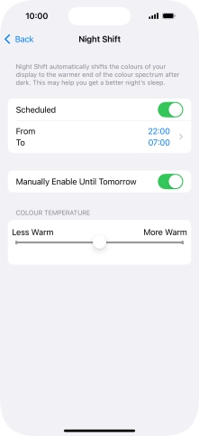 Press and drag the indicator below 