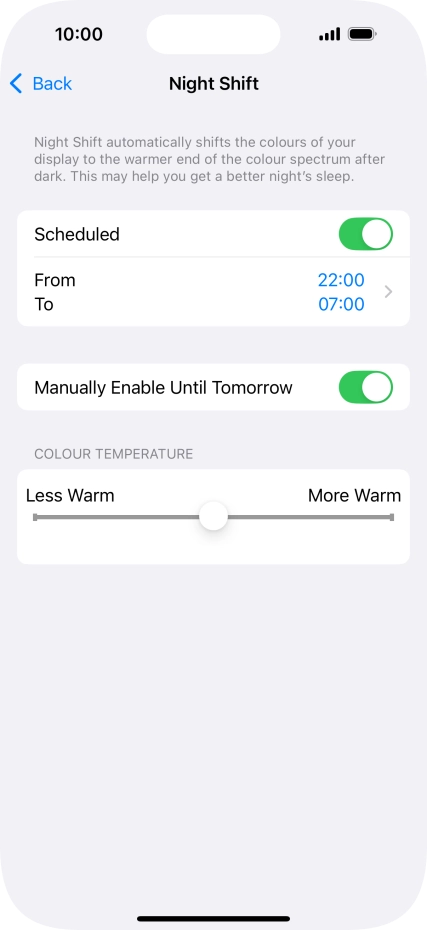 Press and drag the indicator below 