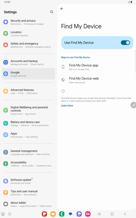 Press the Home key to return to the home screen.