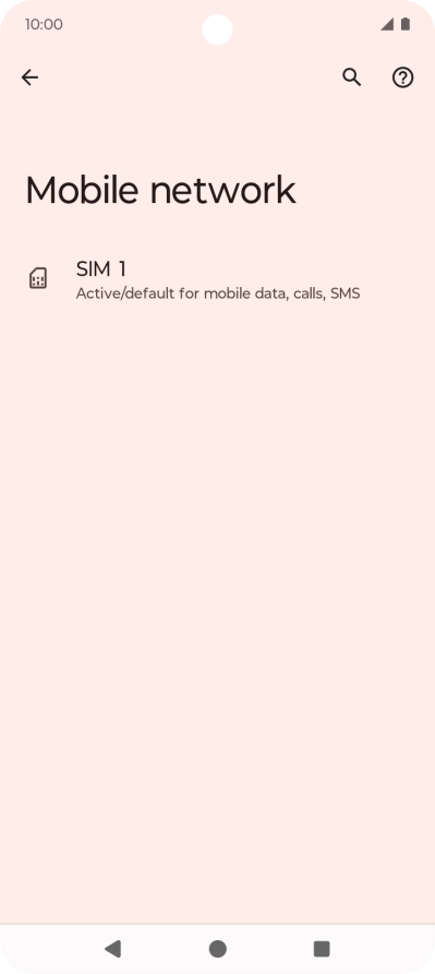 Press the name of the SIM.