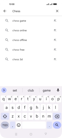 Key in the name or subject of the required app and press the search icon.
