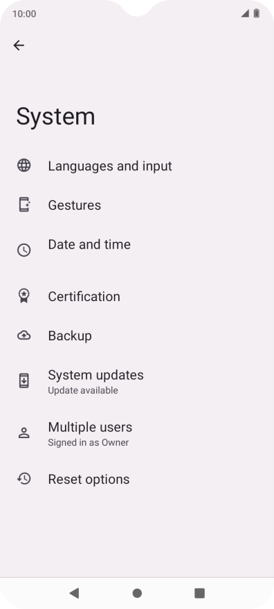 Press Reset options.