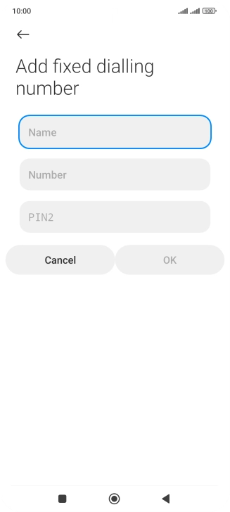 Press Name and key in the required name.
