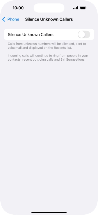 Press the indicator next to 