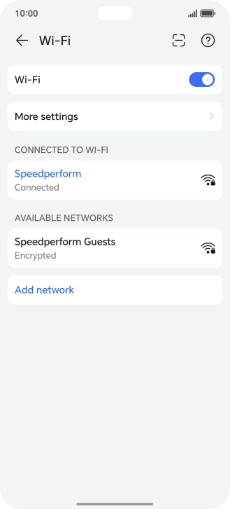 Press the connected Wi-Fi network.
