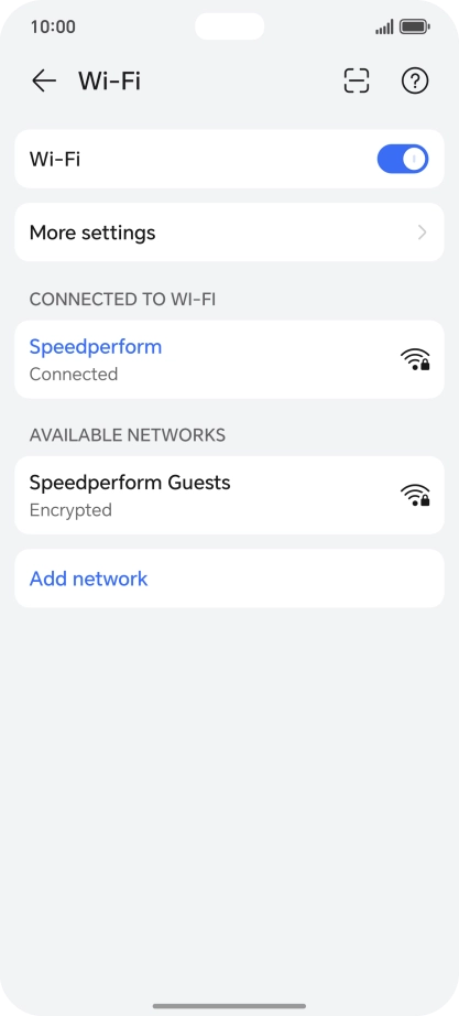 Press the connected Wi-Fi network.