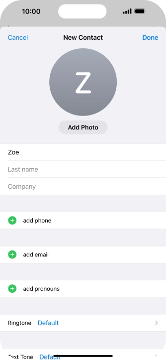 Press Last name and key in the last name.