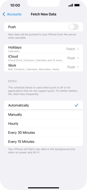 If you turn off the function, press the required setting.