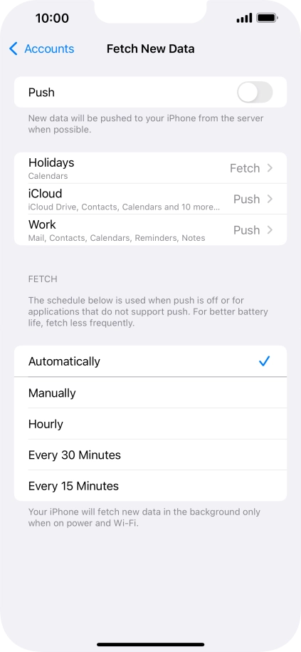 If you turn off the function, press the required setting.