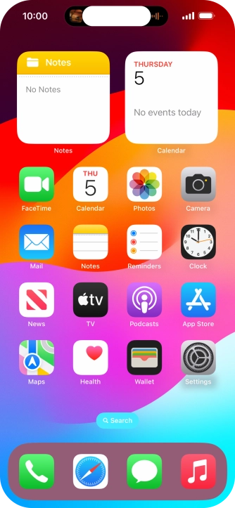 If you have a running application in Dynamic Island, it's displayed at the top of the screen.