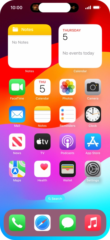 If you have a running application in Dynamic Island, it's displayed at the top of the screen.