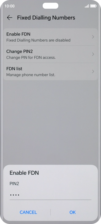Key in your PIN2 and press OK. The default PIN2 is 1111. Key in your PIN2 and press OK. The default PIN2 is 1111.
