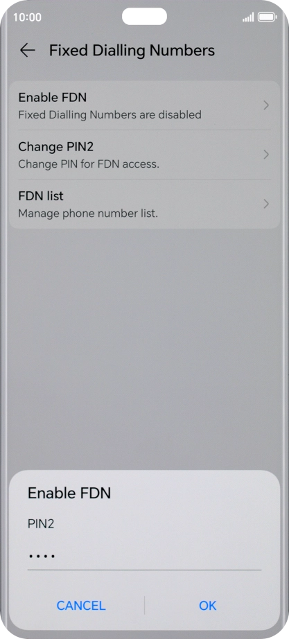 Key in your PIN2 and press OK. The default PIN2 is 1111. Key in your PIN2 and press OK. The default PIN2 is 1111.