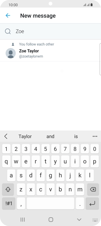 Key in the first letters of the recipient's name and press the required contact.