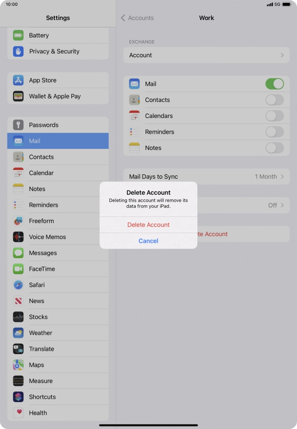 Press Delete from My iPad.