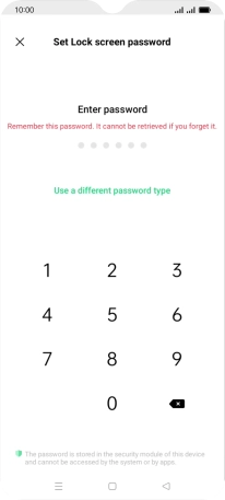 Press Use a different password type.