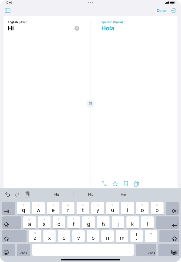 Press the enter icon.