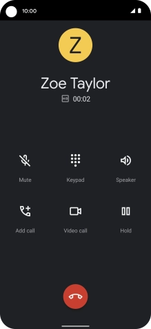 Press the end call icon.