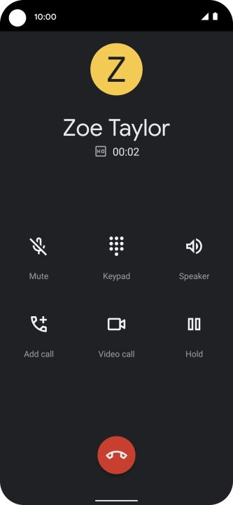 Press the end call icon.