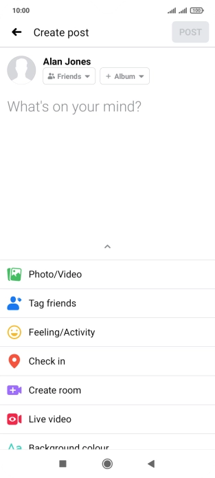 Press the text input field.