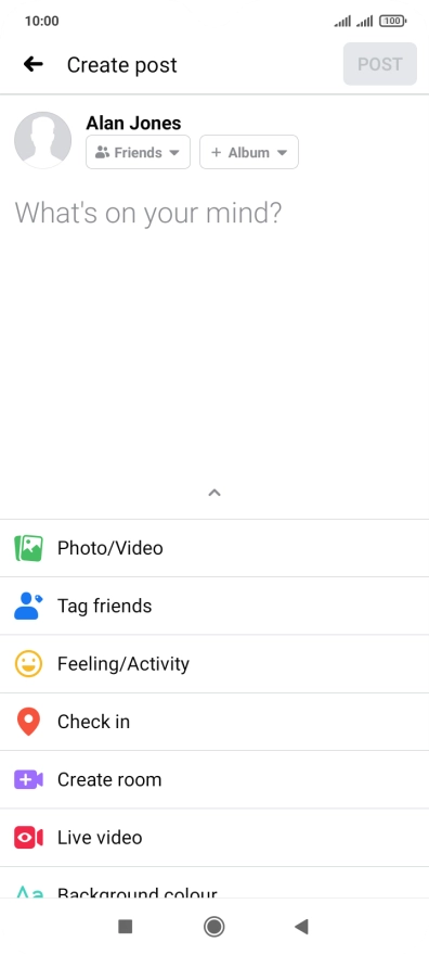 Press the text input field.