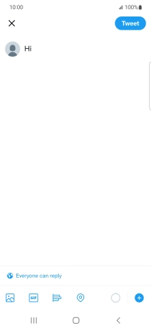 Write the required text and press Tweet.