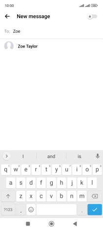 Key in the first letters of the recipient's name and press the required contact.