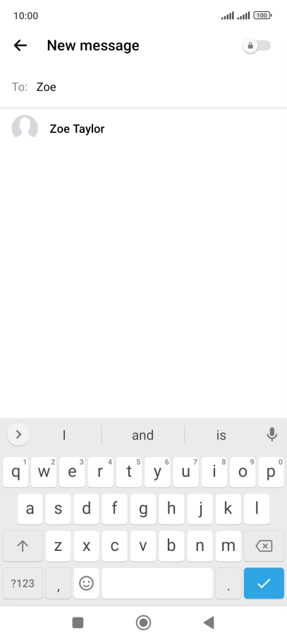 Key in the first letters of the recipient's name and press the required contact.