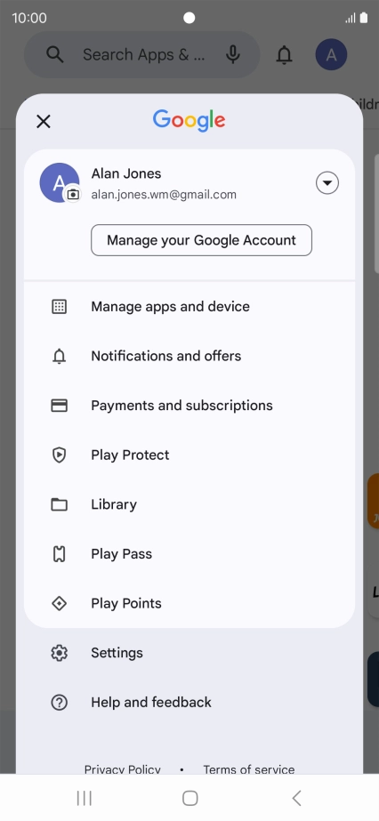 Press Manage apps and device. Press Manage apps and device.